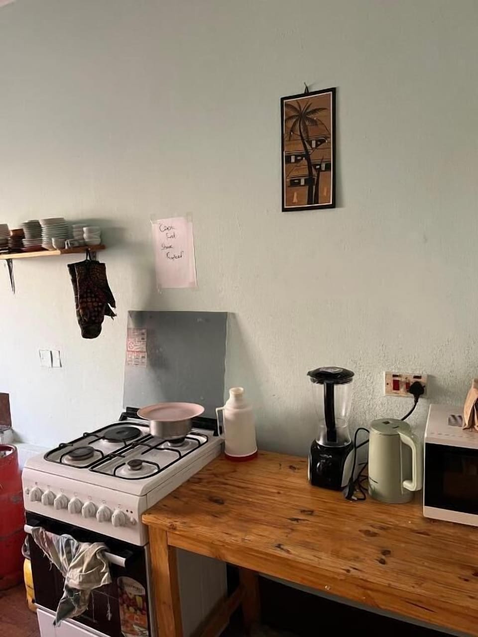 Full-size fridge, microwave, oven, stovetop