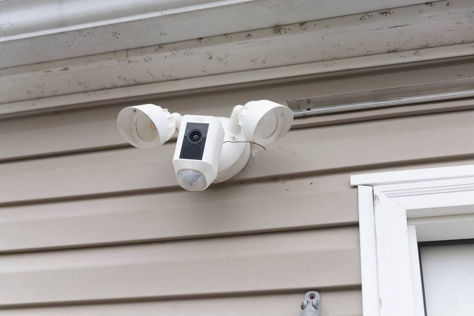 Exterior security camera for safety.