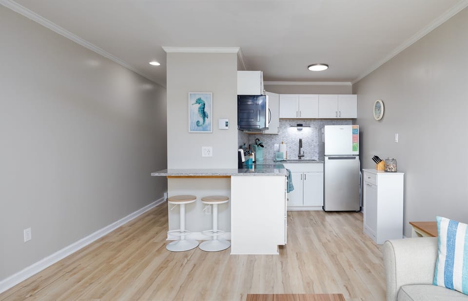Hallway and kitchen area