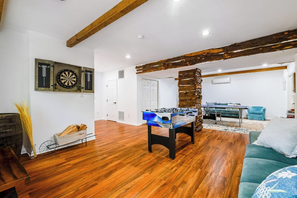 The dedicated game room offers a variety of gaming options.