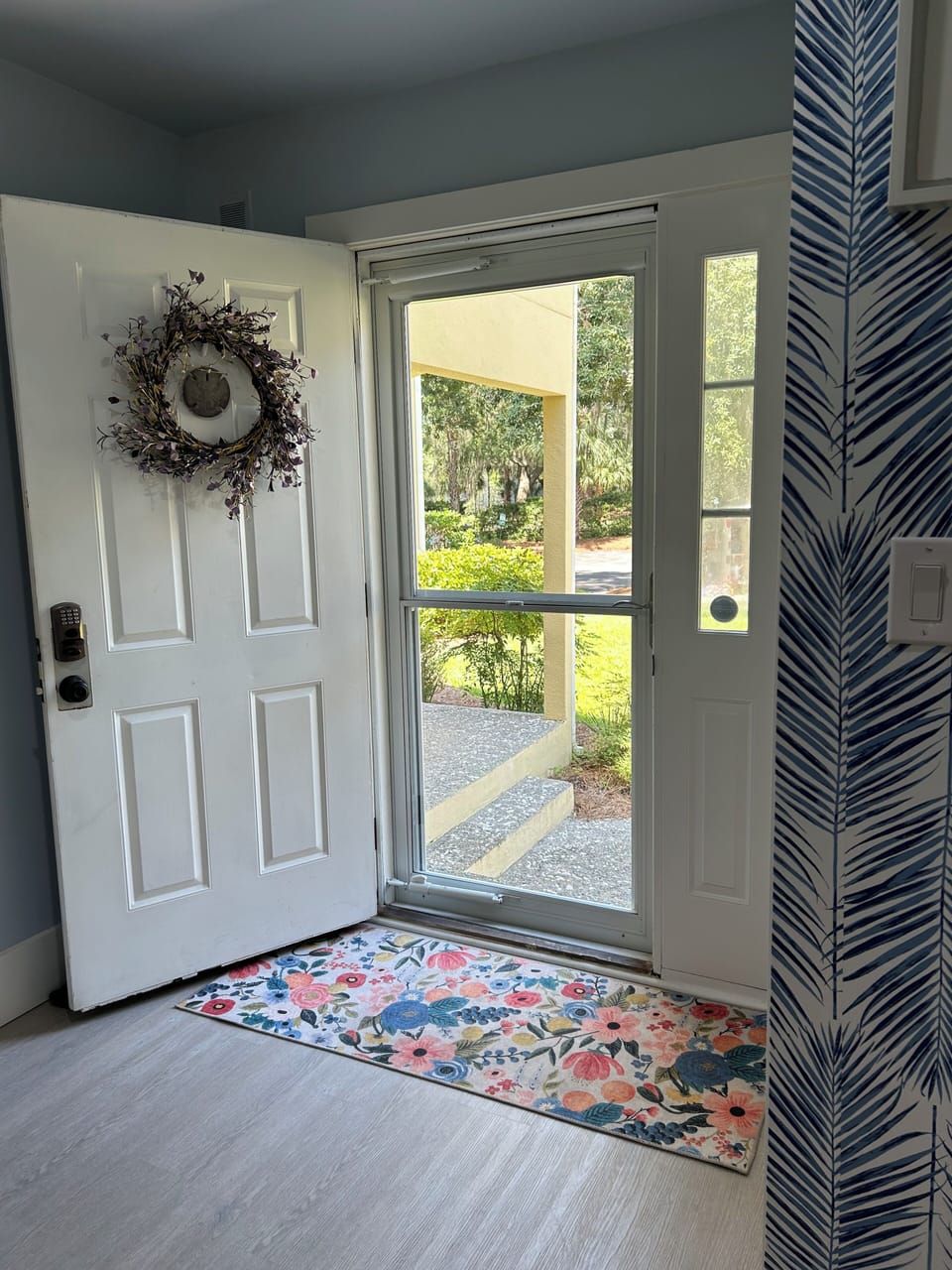 Front entrance with screen door