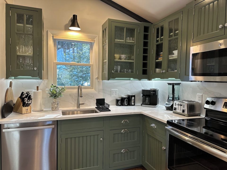 Kitchen with brook view