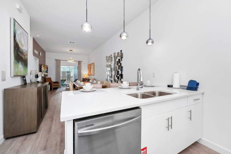 A fully stocked kitchen with all the appliances you need to whip up delicious meals!