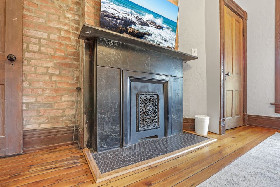 Front bedroom decorative fireplace