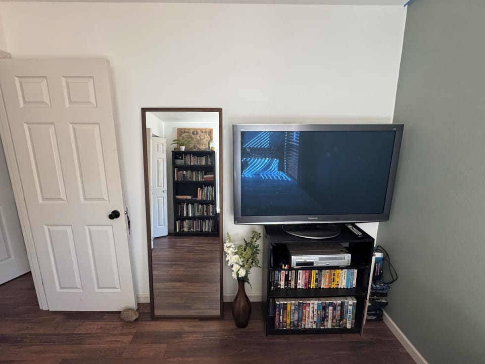 TV w/ ROKU and VHS Library— for old times sake!