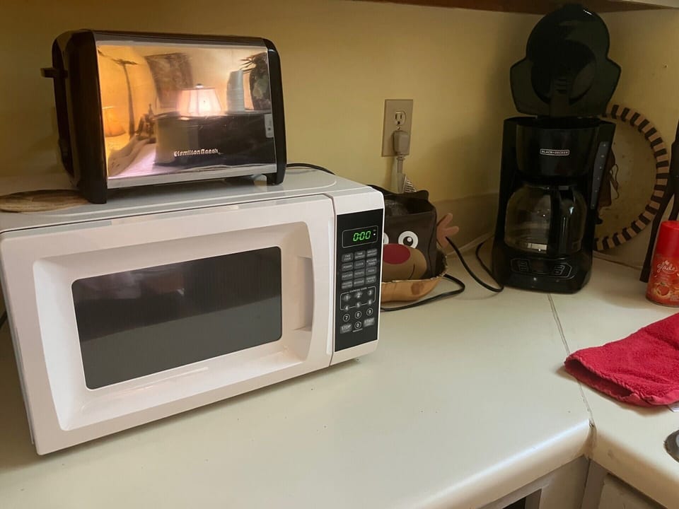 Microwave, toaster and coffeemaker 