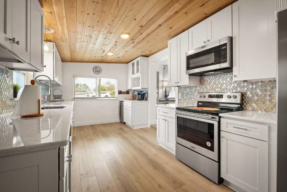 Fully equipped kitchen with modern appliances