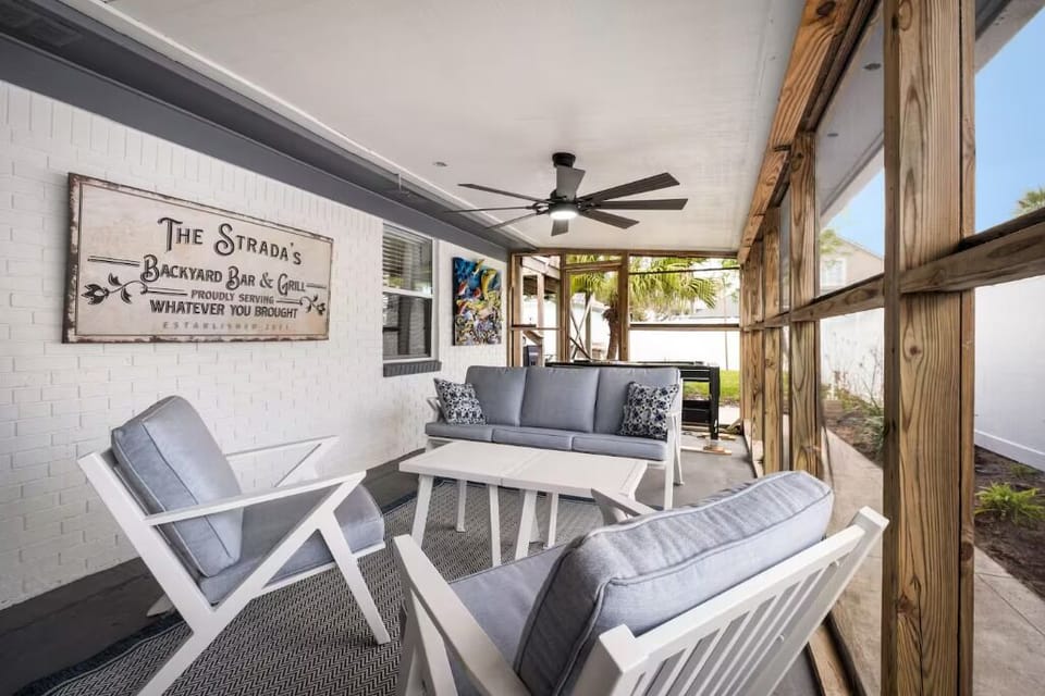 Covered patio perfect for relaxing outdoors