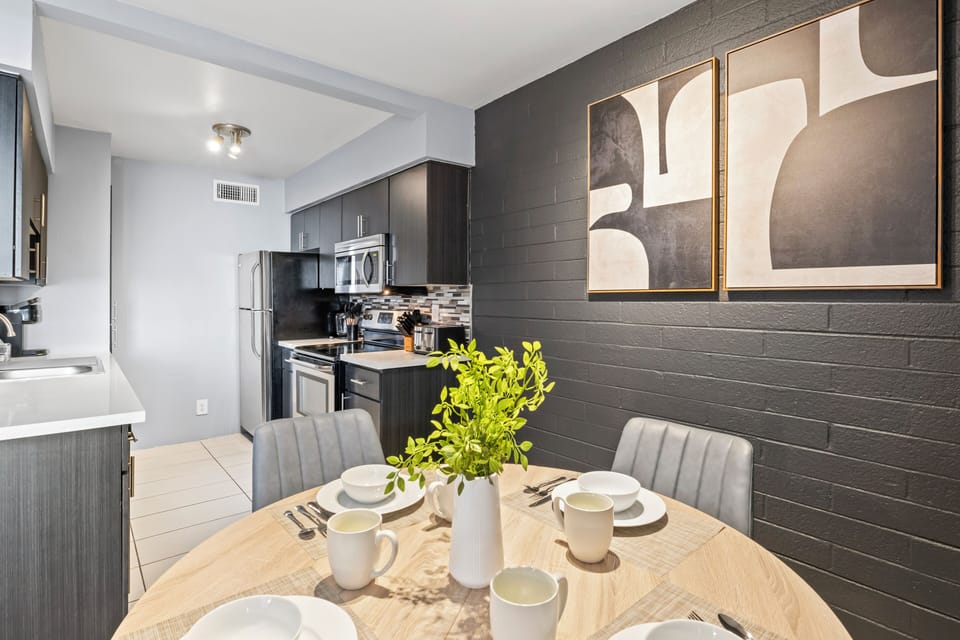 Dining area and kitchen
