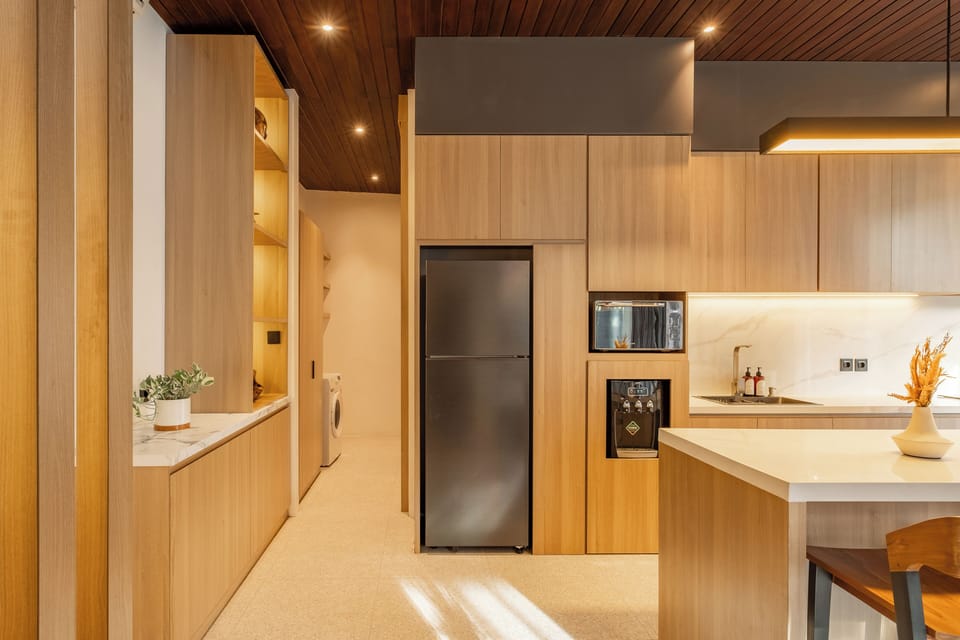 Deluxe Villa, 3 Bedrooms, Private Pool, Pool View | Private kitchen | Espresso maker, toaster, rice cooker, highchair