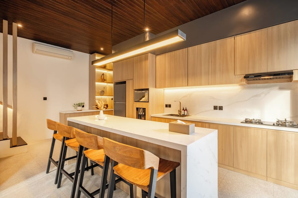 Deluxe Villa, 3 Bedrooms, Private Pool, Pool View | Private kitchen | Espresso maker, toaster, rice cooker, highchair
