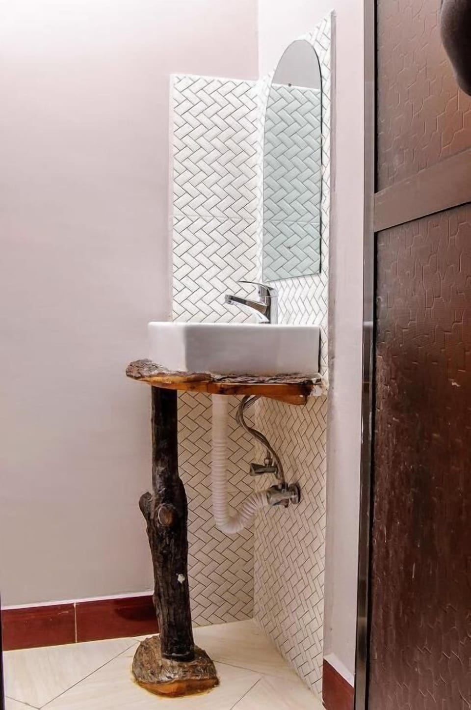 Shower, slippers, towels, soap