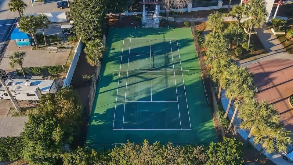 This is your front yard across the cul-de-sac so easy for the kids to play tennis or pickleball!