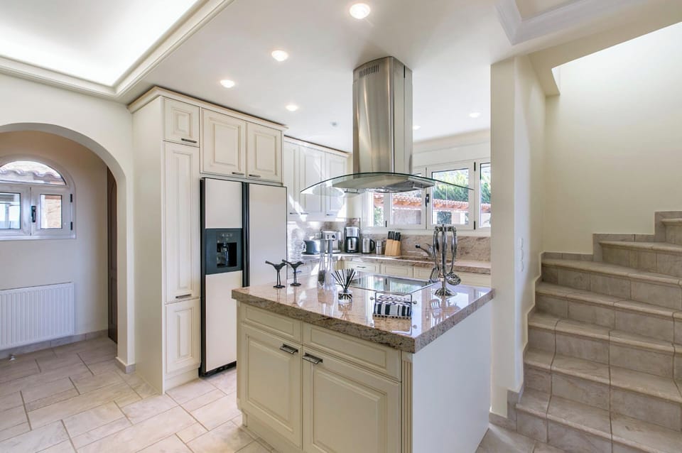 Family Villa, Sea View | Private kitchen | Full-size fridge, oven, stovetop, dishwasher