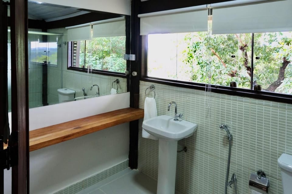 Comfort Double Room, Pool View | Bathroom | Towels, toilet paper