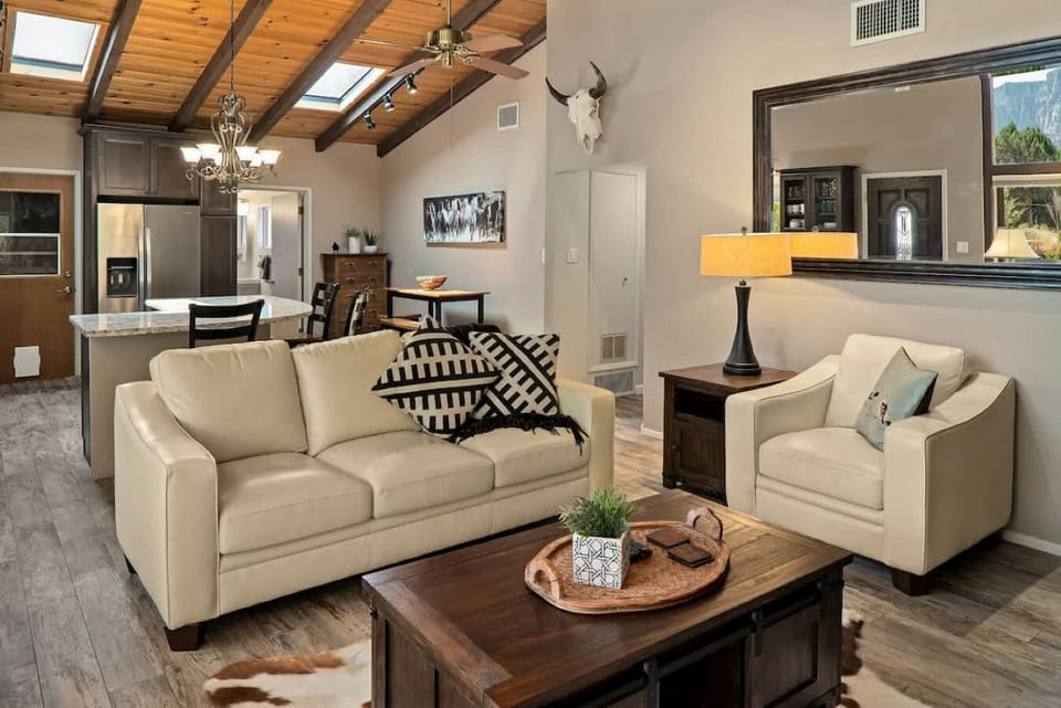 Relax in our spacious living room, perfect for unwinding after a day of exploring Sedona.