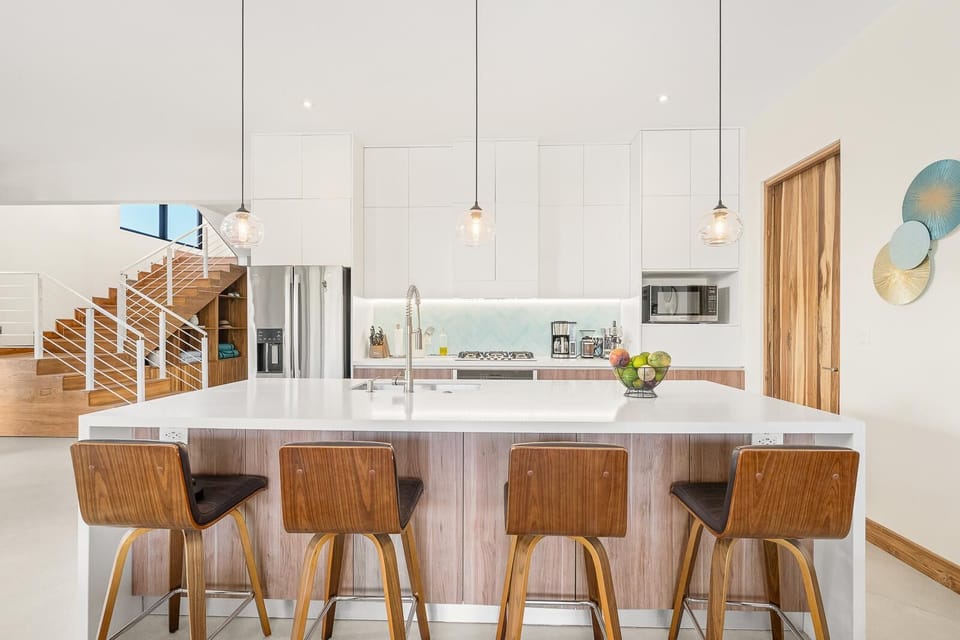 Large center Kitchen island with space to gather and cook