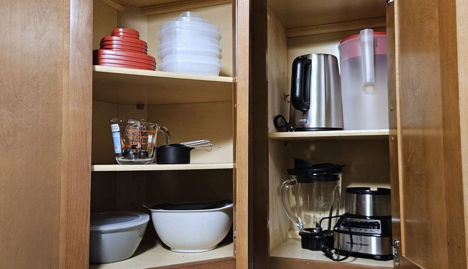 Fully Stocked Kitchen Cabinets