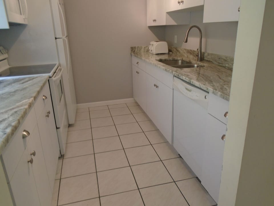 Fully stocked kitchen.