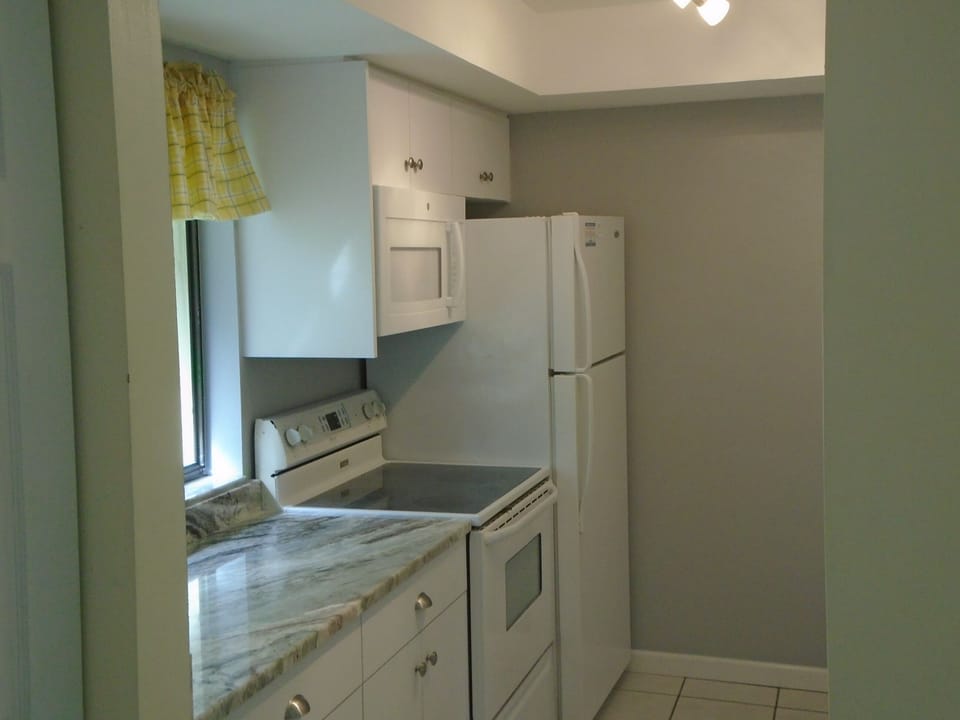 Fully stocked kitchen.