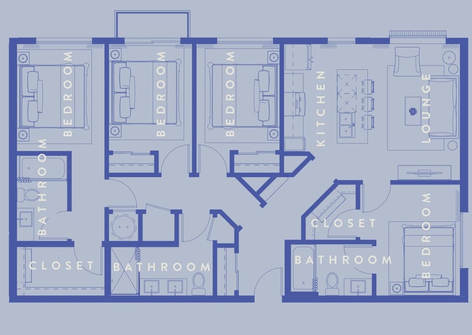 Your unit’s layout or design may vary slightly from what is shown, but it will maintain the same aesthetic and include all the amenities depicted for a seamless and enjoyable stay.