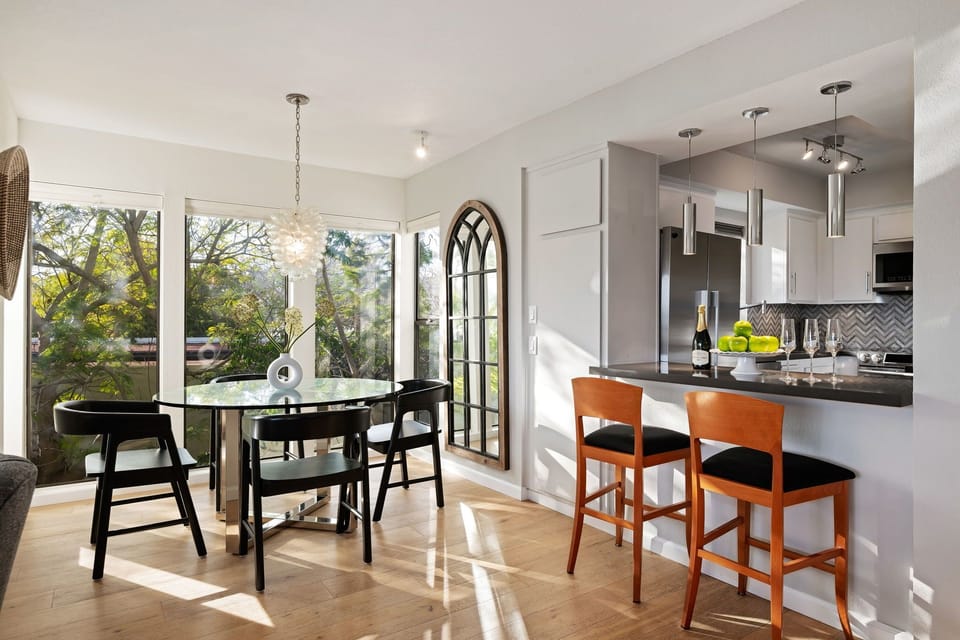 Quiet corner condo allows for ample windows.
