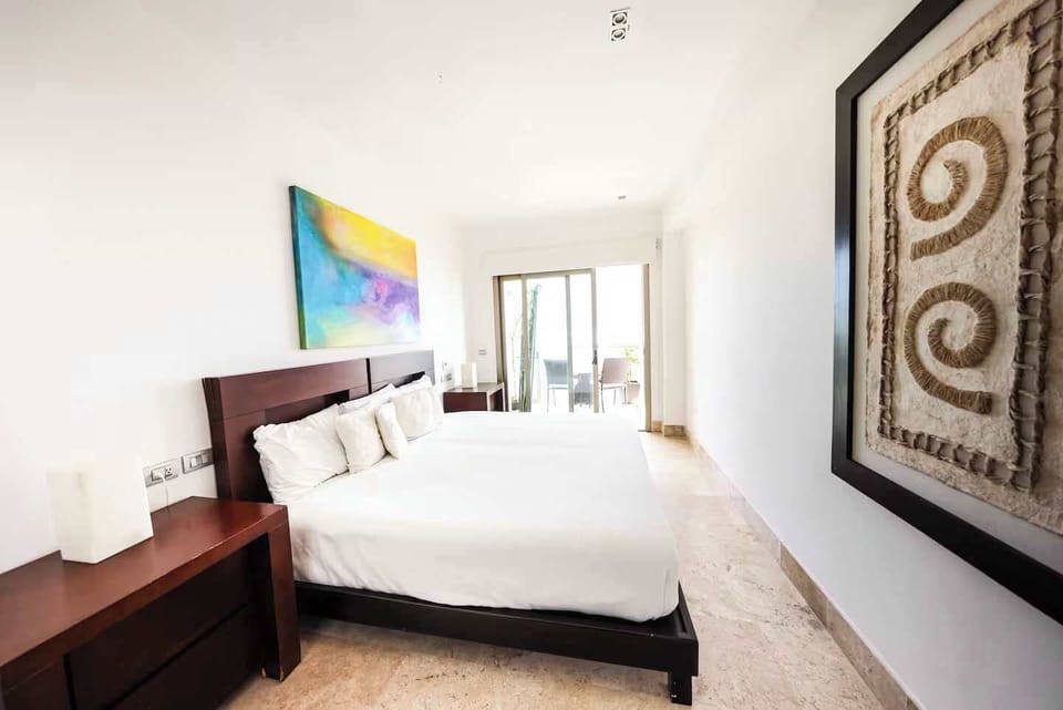 Comfortable bedroom to relax after a day of activities.