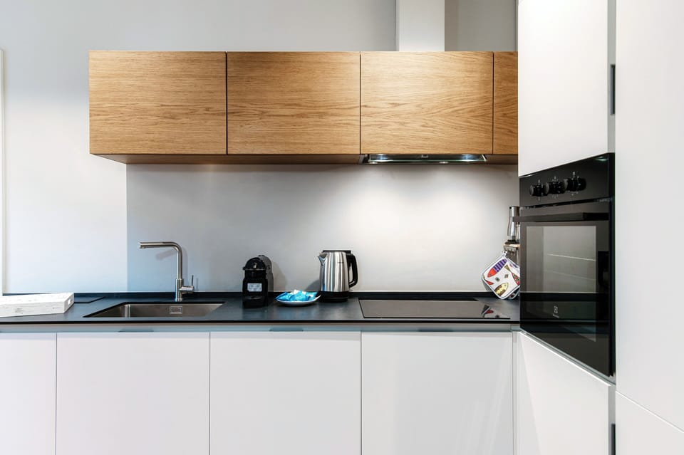 Apartment | Private kitchen | Full-size fridge, oven, stovetop, dishwasher