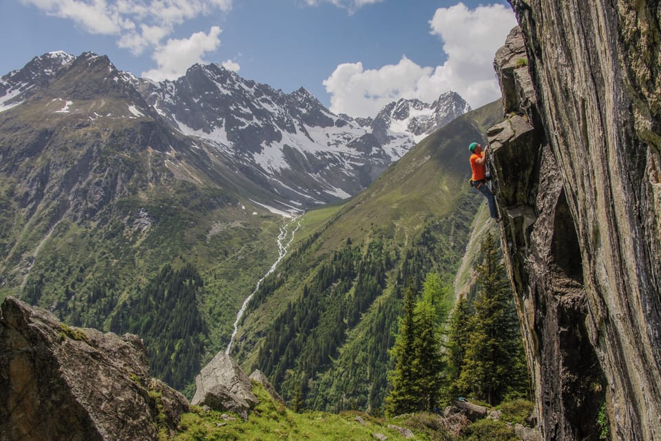 Outdoor rock climbing