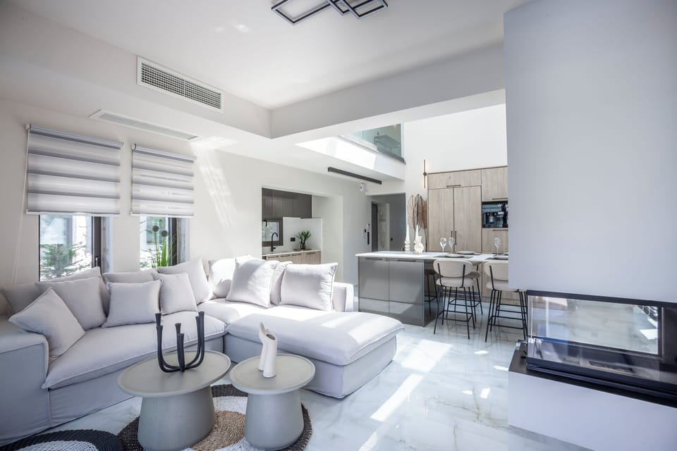 Eternity Blue Exclusive Villa with Private Heated Pool | Living area | 42-inch TV with satellite channels