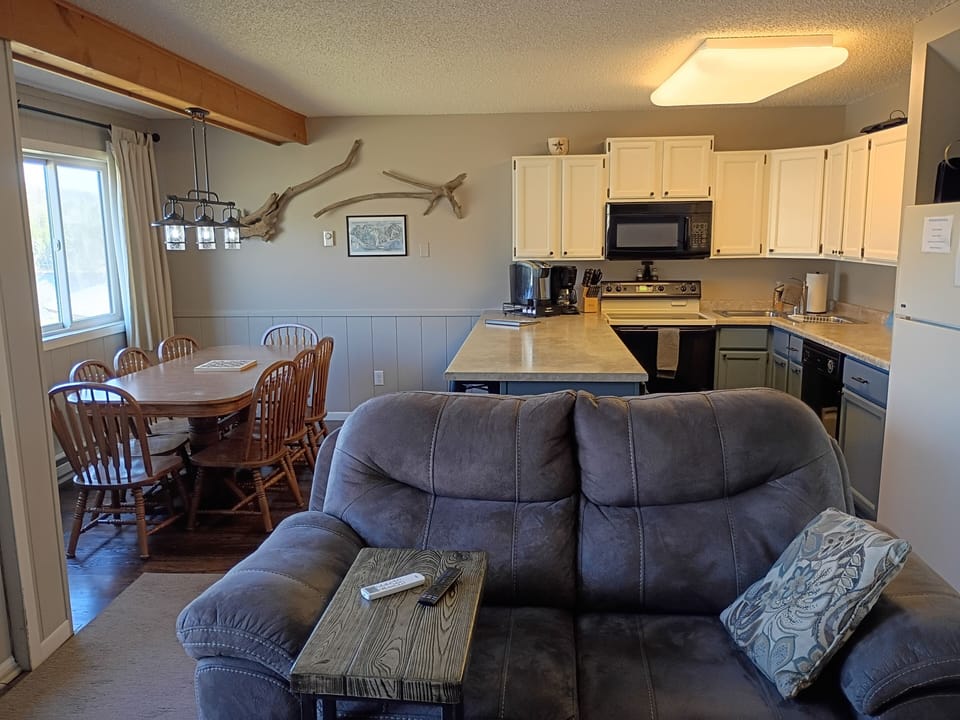 Dining area and Kitchen from living room