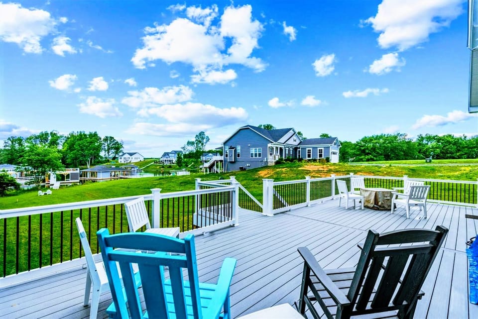 Outdoor Deck - Peaceful mornings and easy sunset evenings on a spacious deck that overlooks the yard and water beyond.