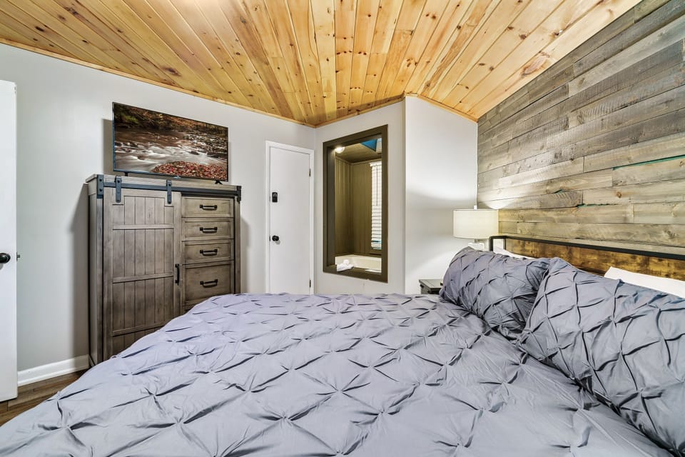 Enjoy sweet dreams in this thoughtfully furnished bedroom.