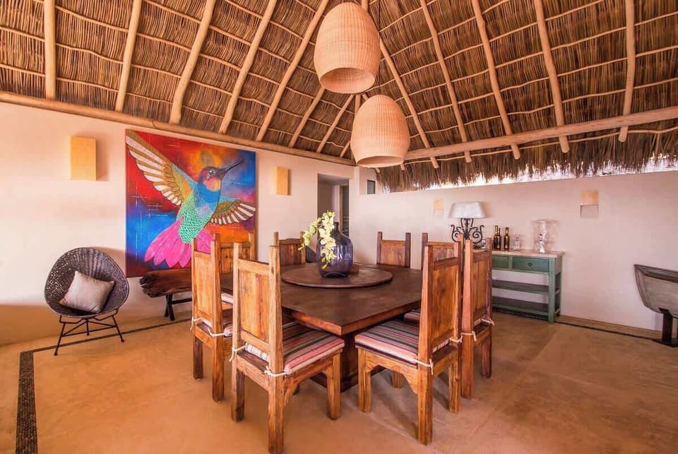 Dining Room with beautiful view of the ocean.