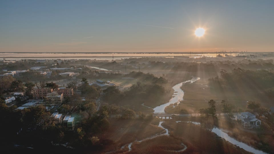 Drone view of nature surrounding the home