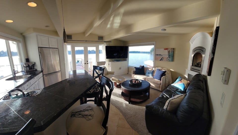 The furniture is comfy & the couch turns into a hide a bed for the extra guests