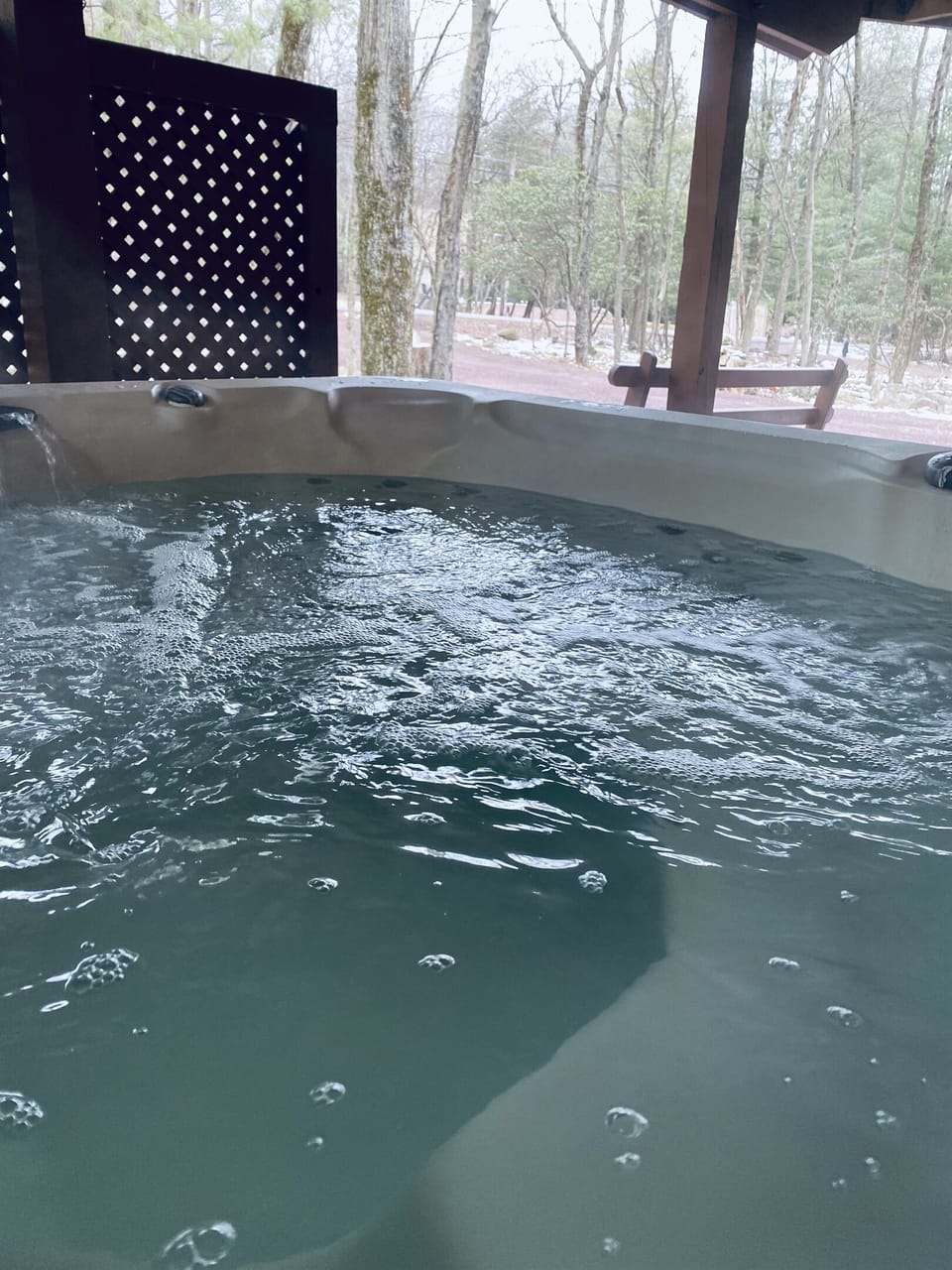 Relax in our outdoor hot tub 
