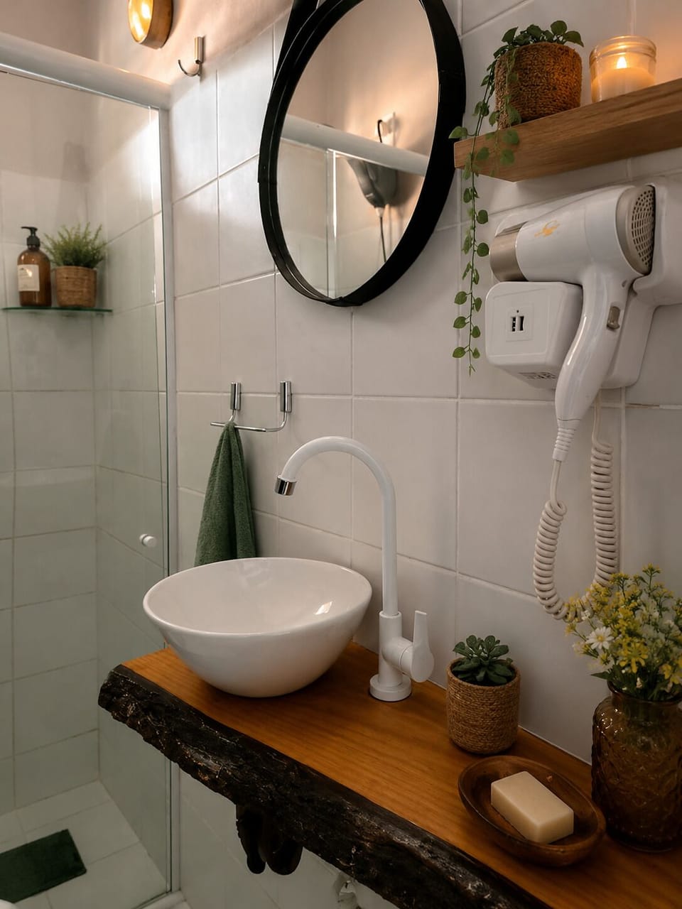 Family Chalet, Courtyard View | Bathroom | Shower, hair dryer, towels, soap