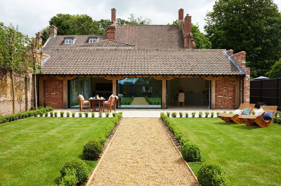 The first view of The Garden House as you enter the garden