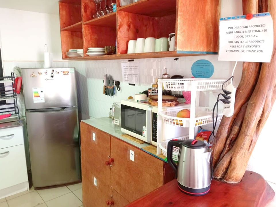 Shared fridge, microwave