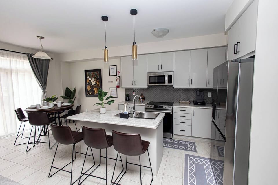 Open concept Kitchen and dining Area seats 8