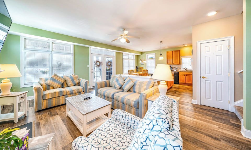 Living room area with plush seating
