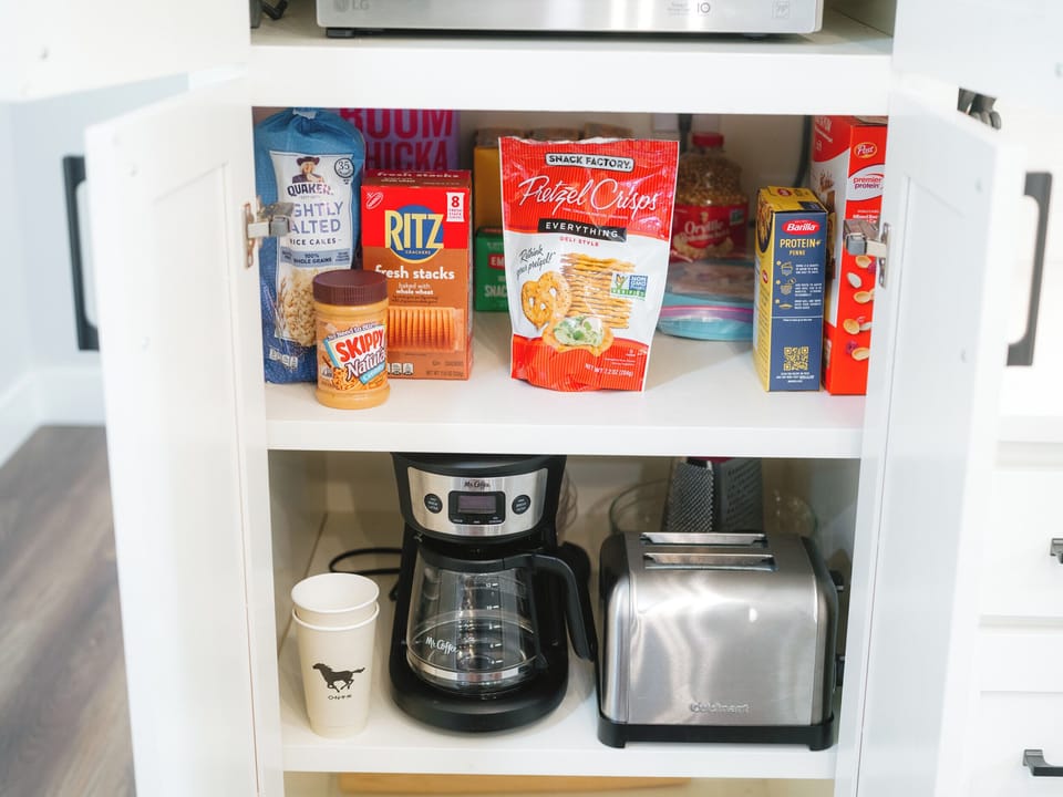 Whether you're staying for a weekend or a month, you'll appreciate the countertop appliances and abundant storage for your groceries and supplies