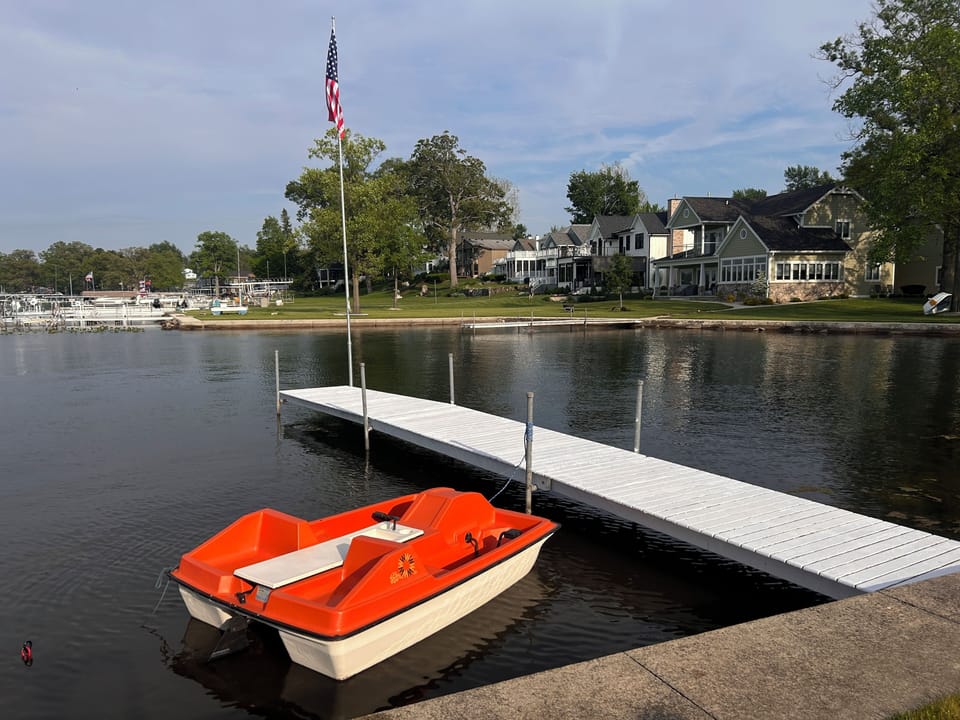 paddle boat - you can park anything you bring or rent on either side of our pier