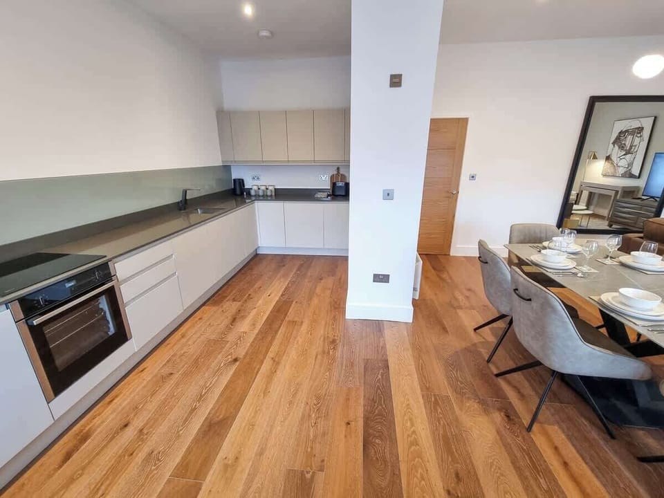 Generous worktop space and modern fittings make cooking here a pleasure, not a chore