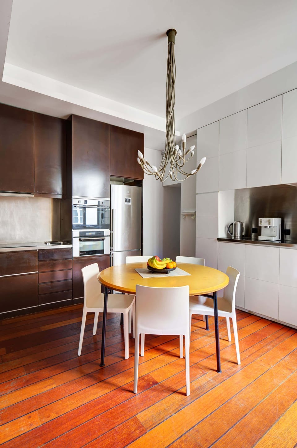 The open-plan kitchen and dining area