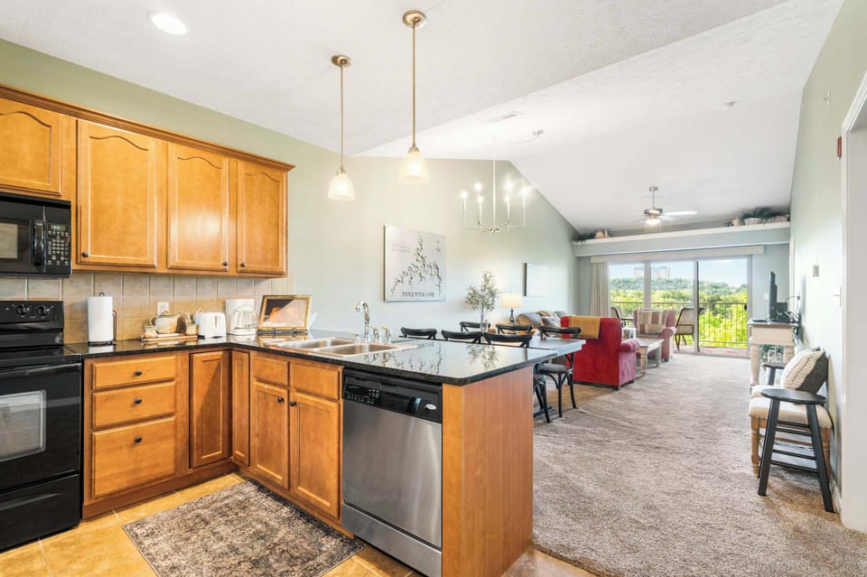 The open kitchen in Unit 330 is ideal for whipping up culinary masterpieces