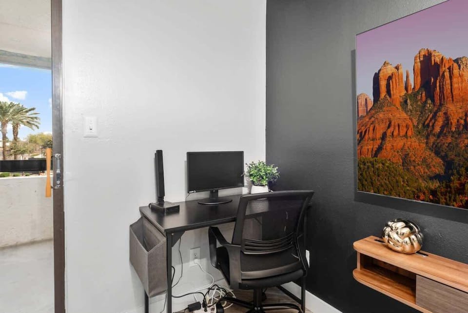 A polished workspace blending function and sophistication.