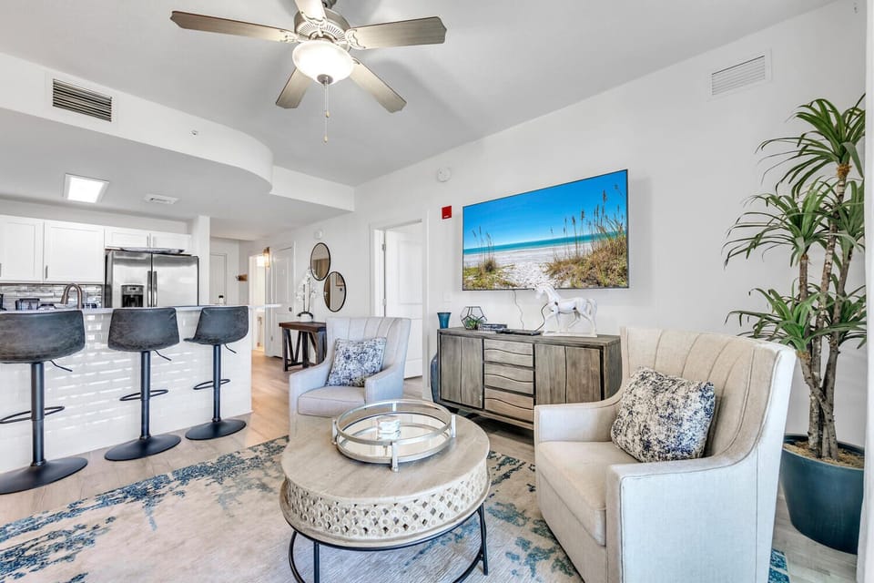 Living room with flat screen