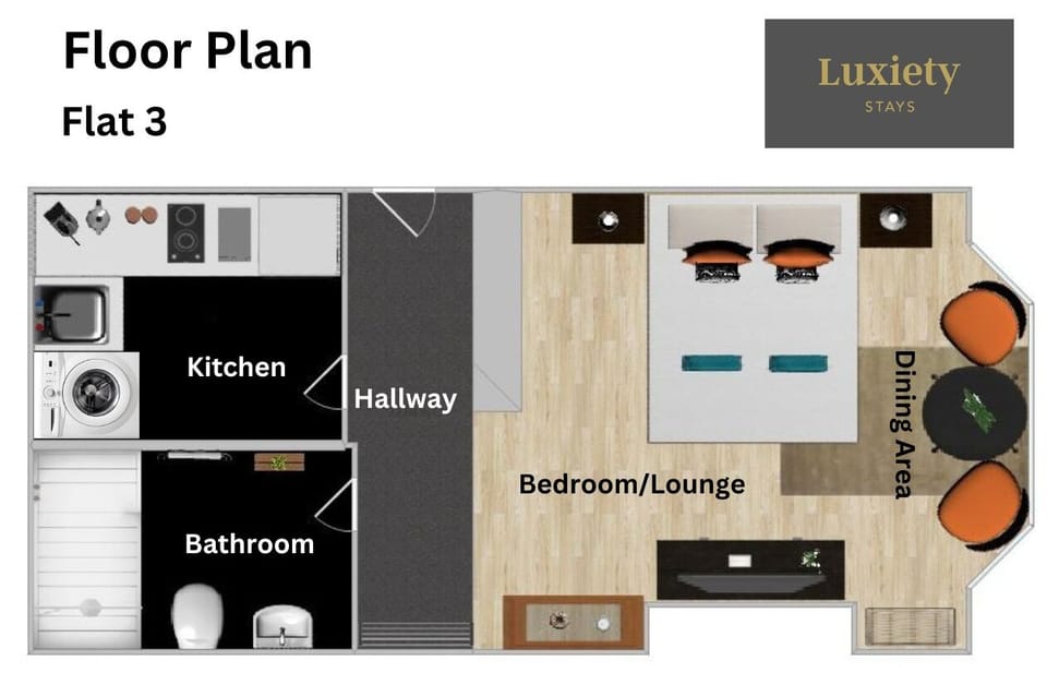 Floor Plan at Luxiety Stays Serviced Accommodation in Southend-On-Sea
